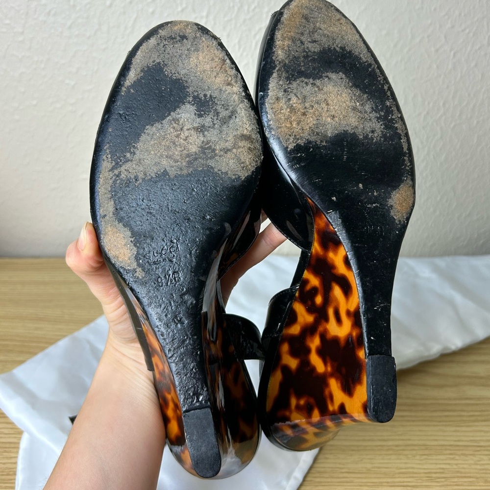 GUCCI Shoes Slingback Peep Toe Wedges - Picture 6 of 13